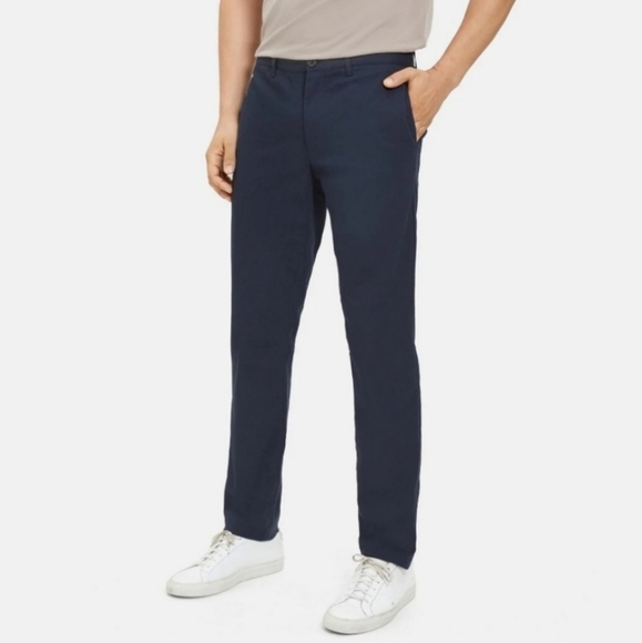 Theory Haydin Straight Slim Fit Pants Men's Size 36 navy Blue Casual Preppy - Picture 1 of 15